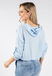 Hooded Buttoned Blouse