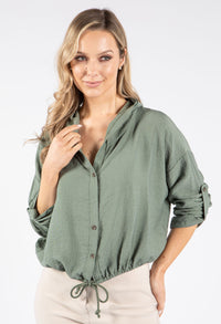 Hooded Buttoned Blouse