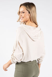 Hooded Buttoned Blouse