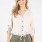 Hooded Buttoned Blouse