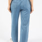 Drawstring Waist Wide Leg Denim Trousers