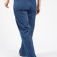 Drawstring Waist Wide Leg Denim Trousers