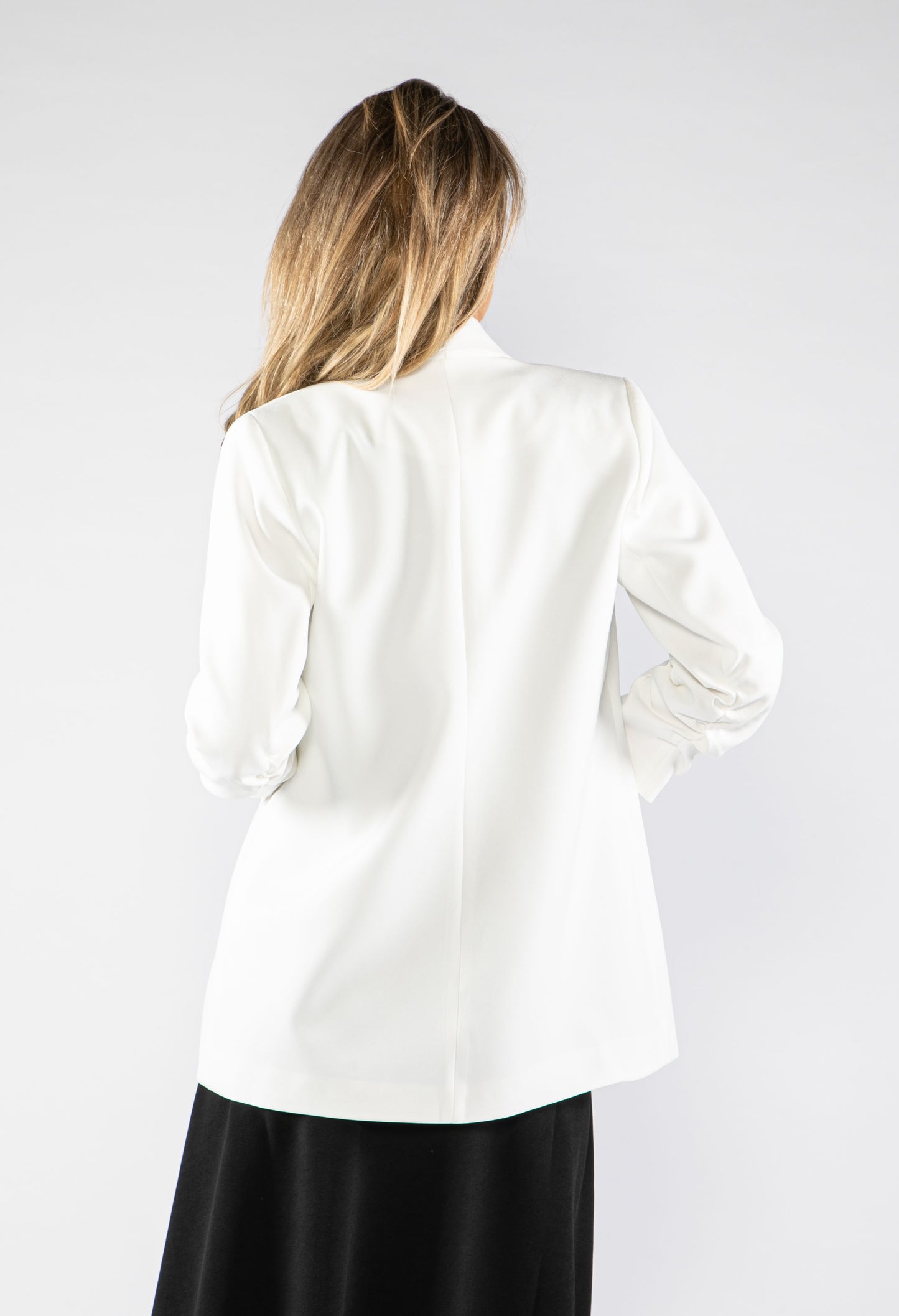 Ruched Sleeve Blazer