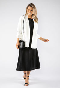 Ruched Sleeve Blazer