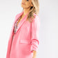 Ruched Sleeve Blazer