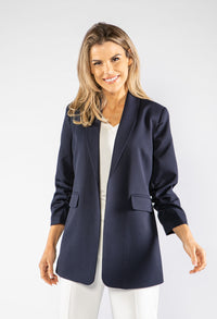 Ruched Sleeve Blazer