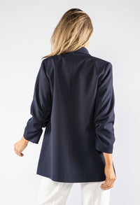 Ruched Sleeve Blazer