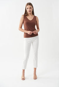 Pleated Front Cropped Pants