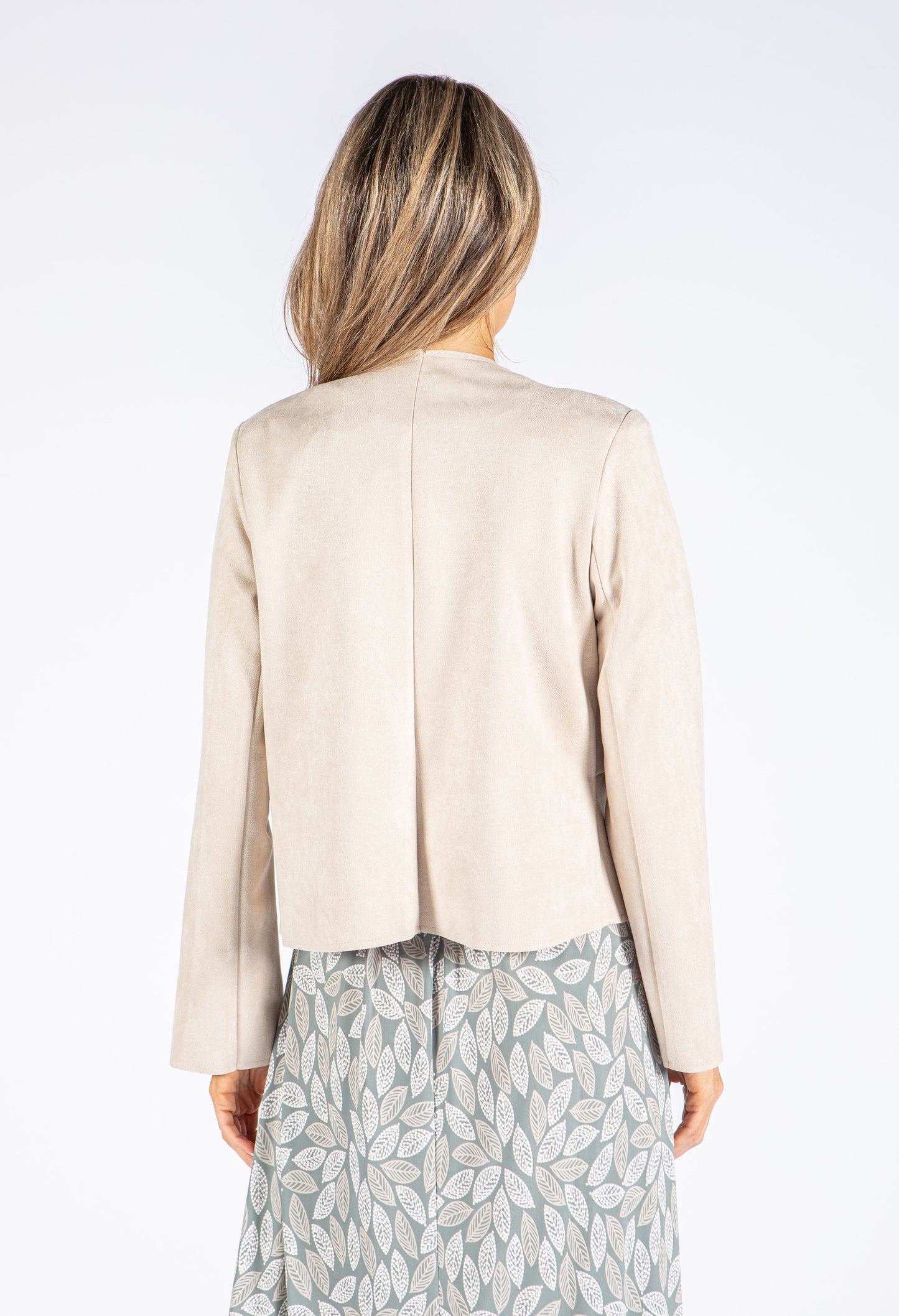 Faux Suede Zip Up Jacket