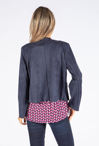 Faux Suede Zip Up Jacket