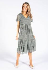 Abstract Crinkle Effect Dress