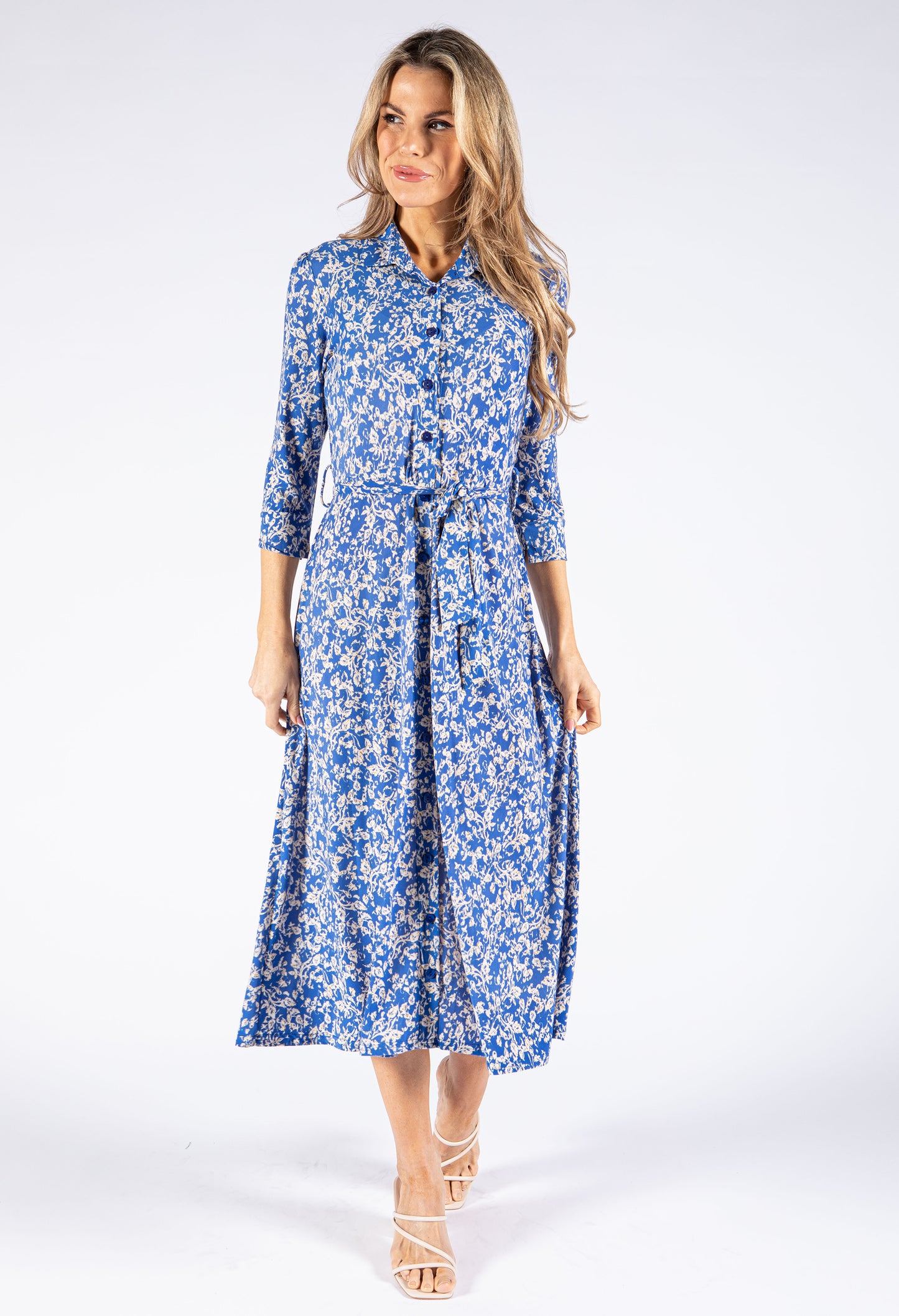 Leaf Print Shirt Dress