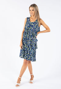 Sleeveless Tiered Printed Dress