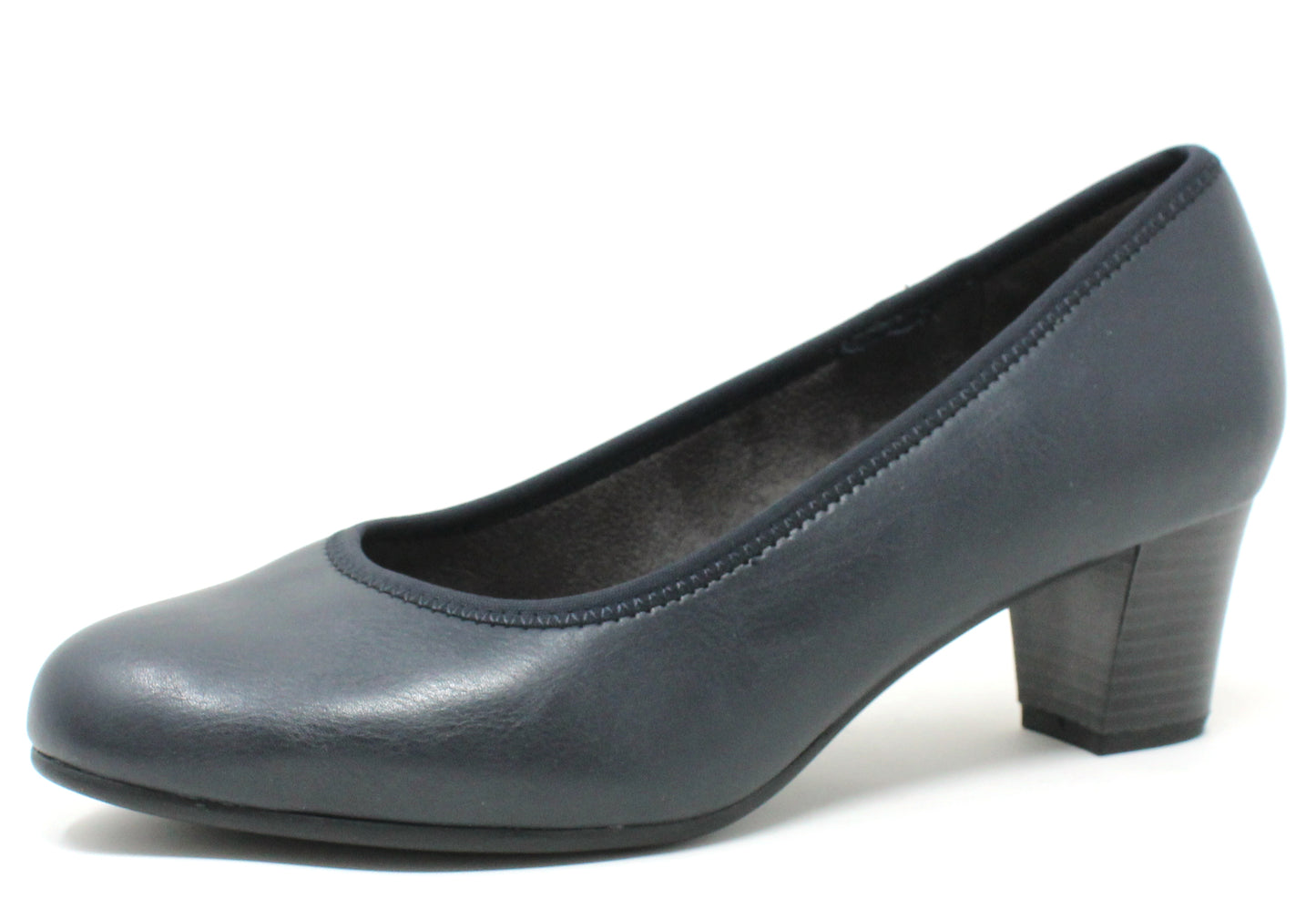 Leather Look Slip On Heel