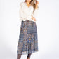 Mixed Print Tiered Maxi Skirt