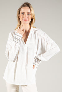 Zigzag Detail Crinkle Blouse