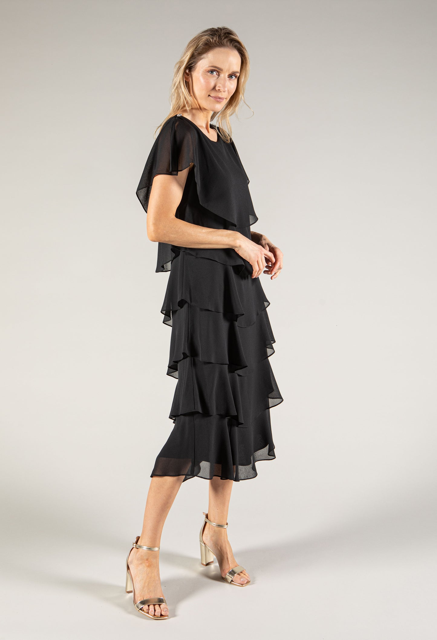 Tiered Round Neckline Dress