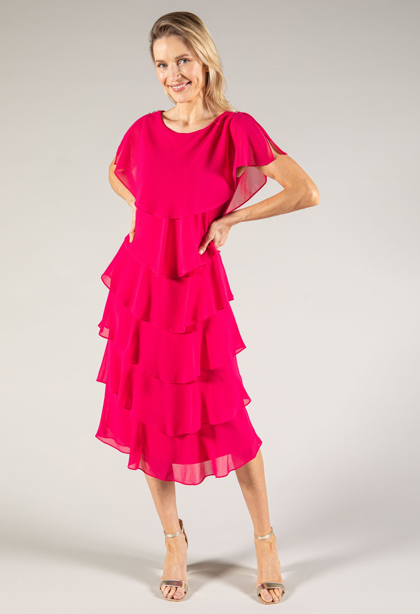 Tiered Round Neckline Dress