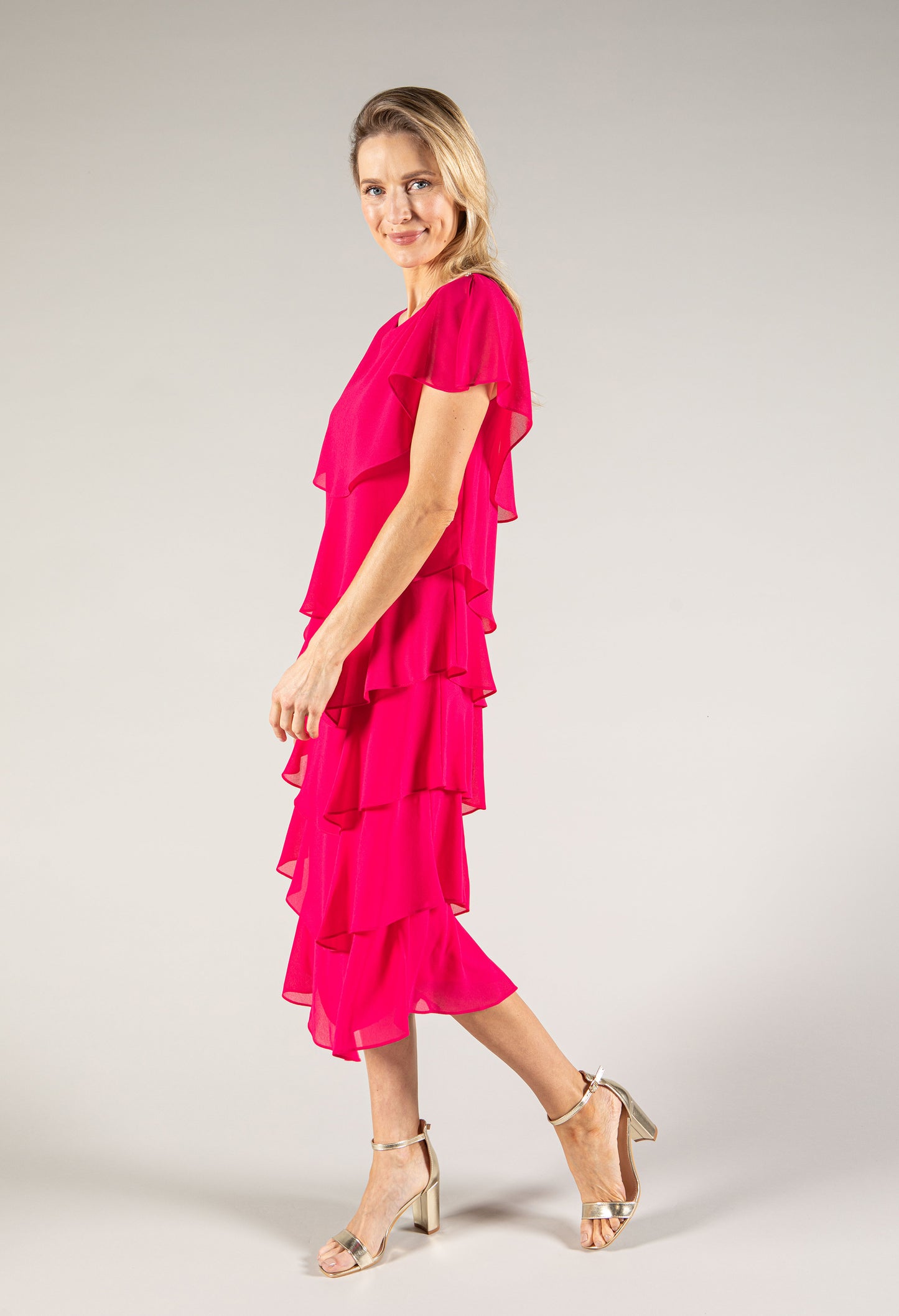 Tiered Round Neckline Dress