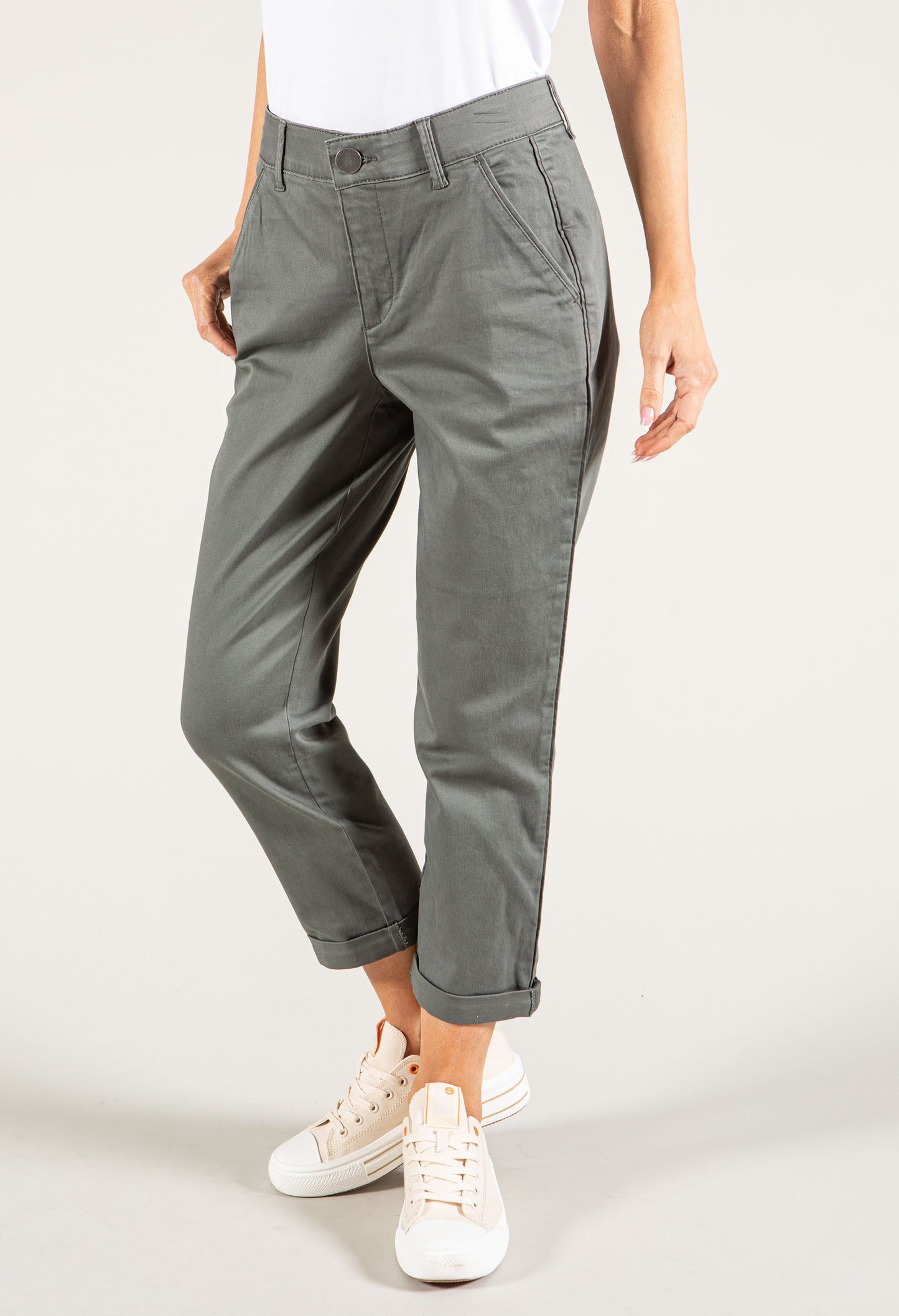 "Ab" Solution® High Rise Roll Cuff Trouser