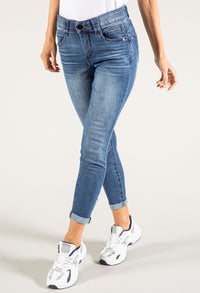 "Ab" Solution® Blue Denim Ankle Skimmer Jean