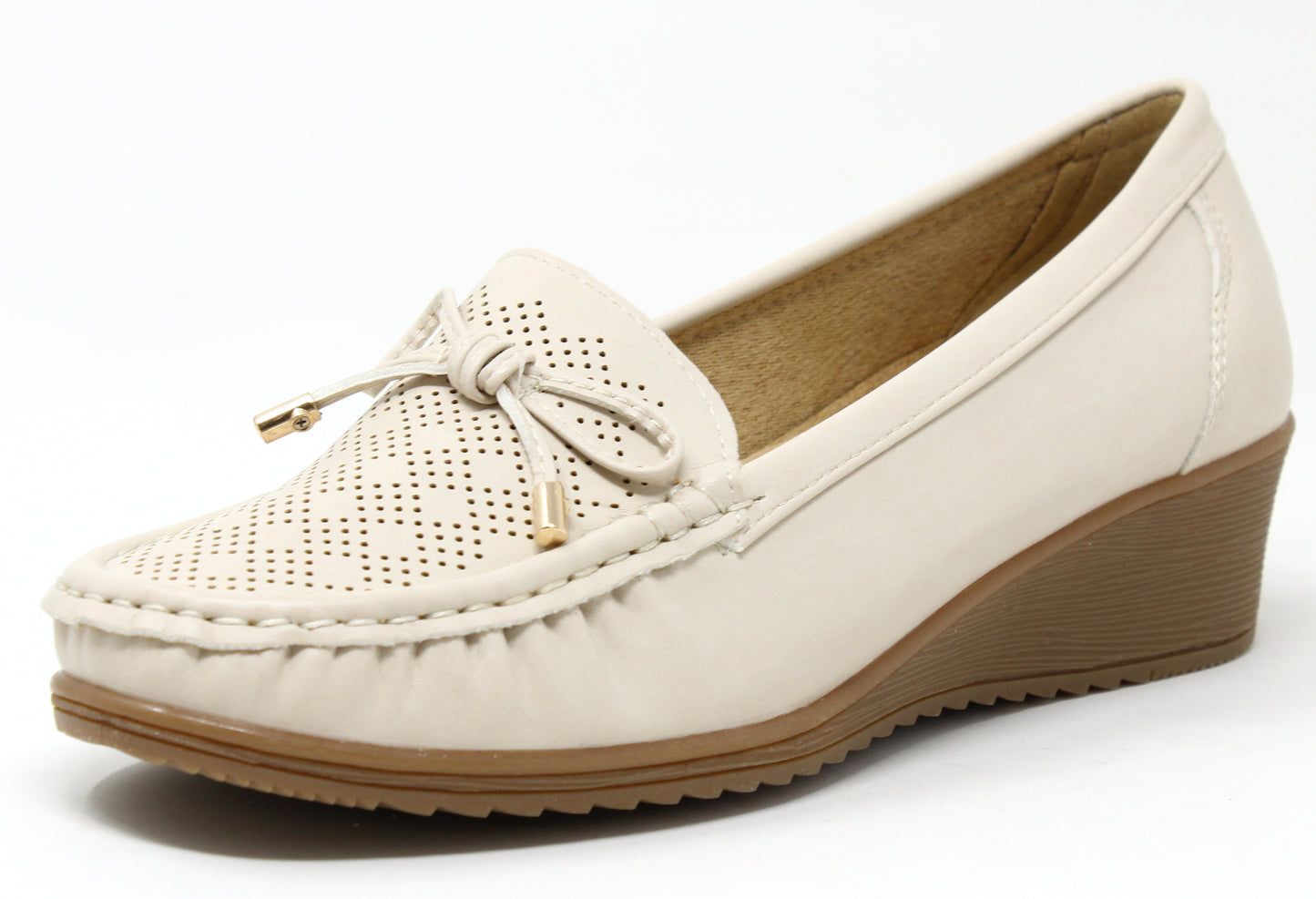 Laser Cut Wedge Loafer