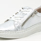 Metallic Side Zip Leather Trainer