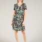 Floral Print Plisse Print Dress