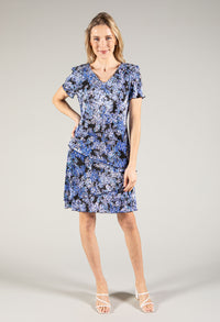 Ditsy Print Plisse Dress