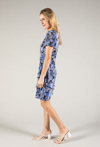 Ditsy Print Plisse Dress