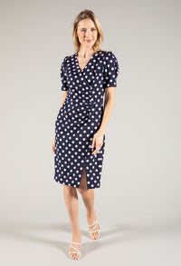 Polka Dot Ruched Dress