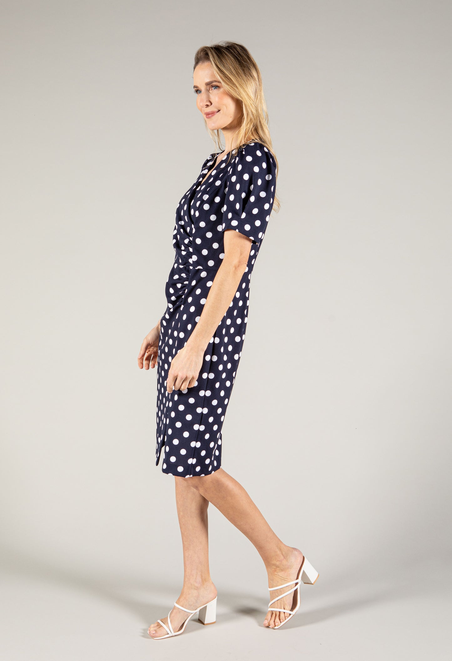 Polka Dot Ruched Dress