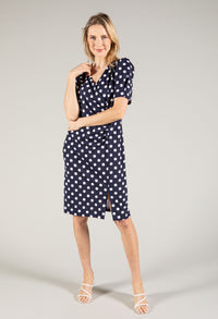 Polka Dot Ruched Dress