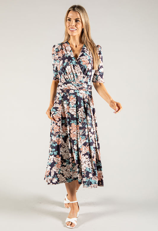 Floral V Neck Dress