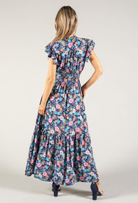 Floral V Neckline Dress