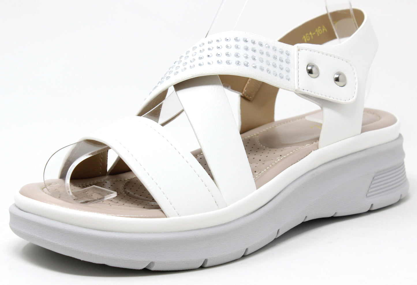 Diamante Cross Strap Sandal