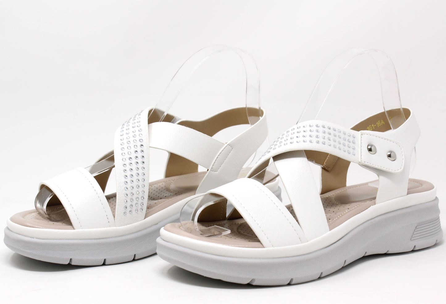 Diamante Cross Strap Sandal