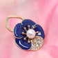 Enamel Flower Brooch