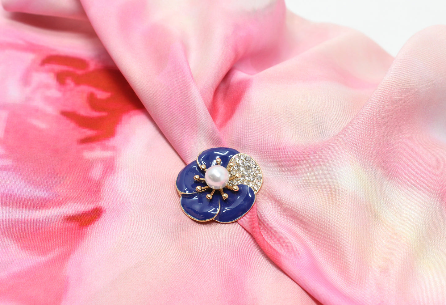 Enamel Flower Brooch