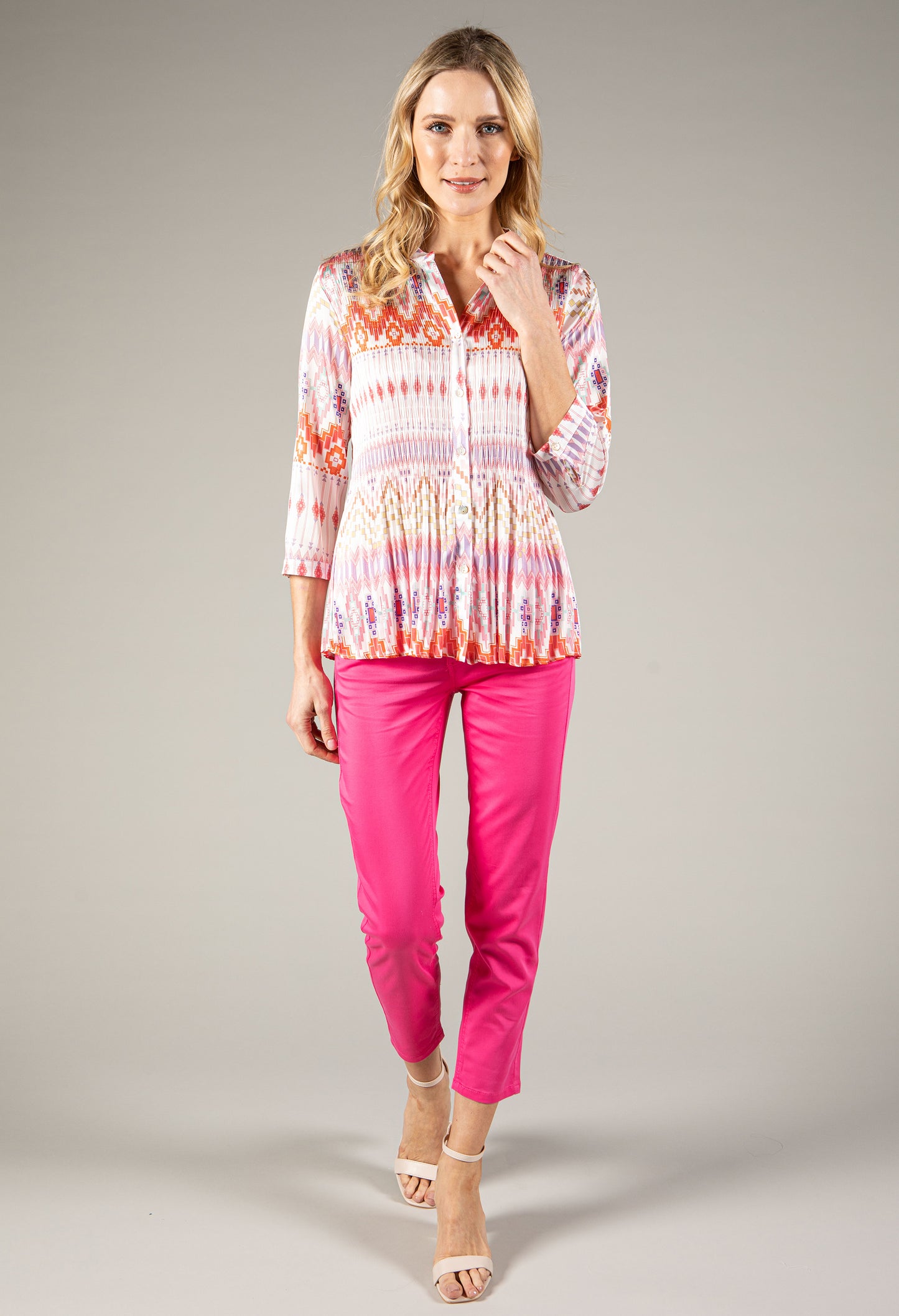 Zigzag Pleated Blouse