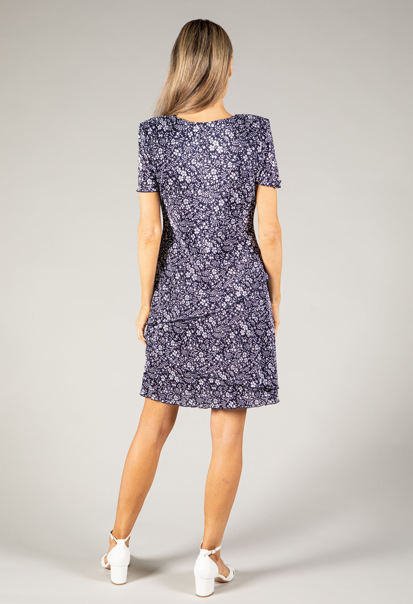 Plisse Floral Dress