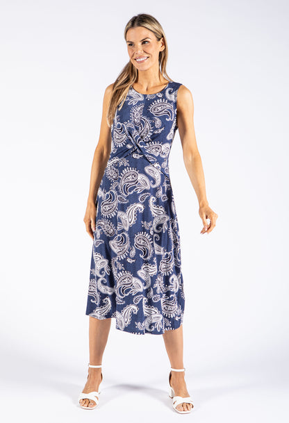 Paisley Knot Front Dress