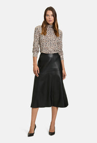 Leather Midi Skirt with Pockets