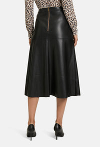 Leather Midi Skirt with Pockets