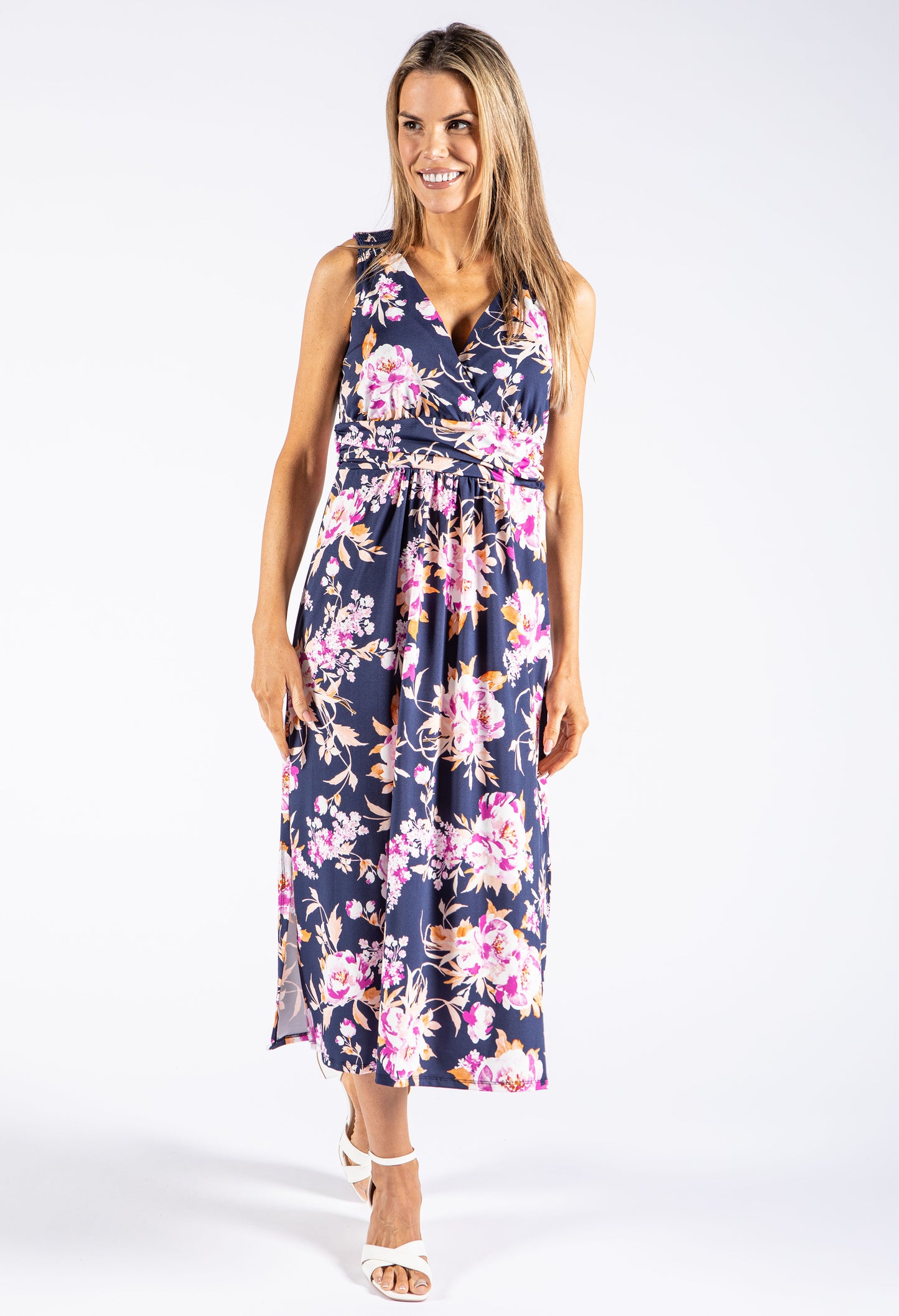 Floral V Neckline Dress