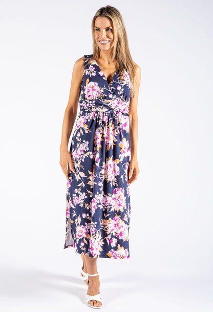 Floral V Neckline Dress