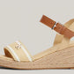 WEBBING STRAP ROPE DETAIL WEDGE SANDALS