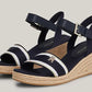 WEBBING STRAP ROPE DETAIL WEDGE SANDALS