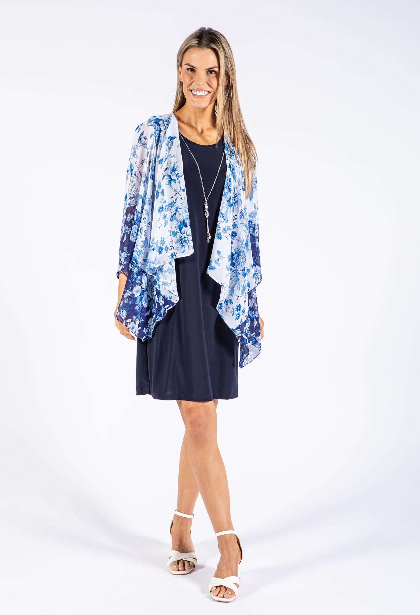 Floral Cape Detail Dress