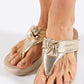 Leather Twist Metallic Sandal